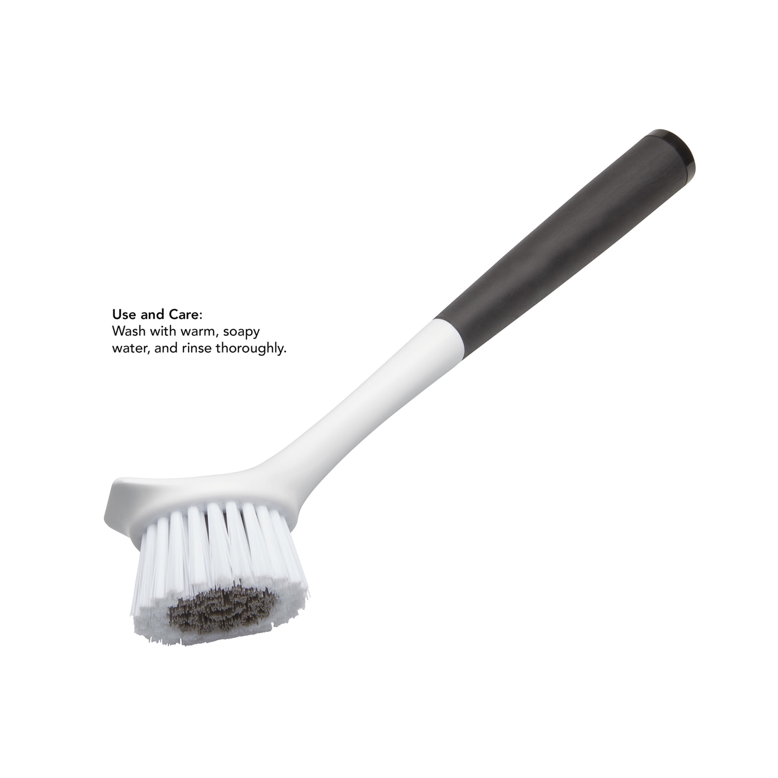 (6 pack) KitchenAid Angled Round Dish Brush with Built in Scraper, Black