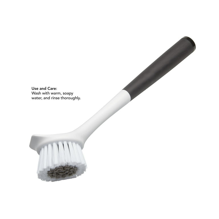 Angled Round Dish Brush with Built-In Scraper photo 5