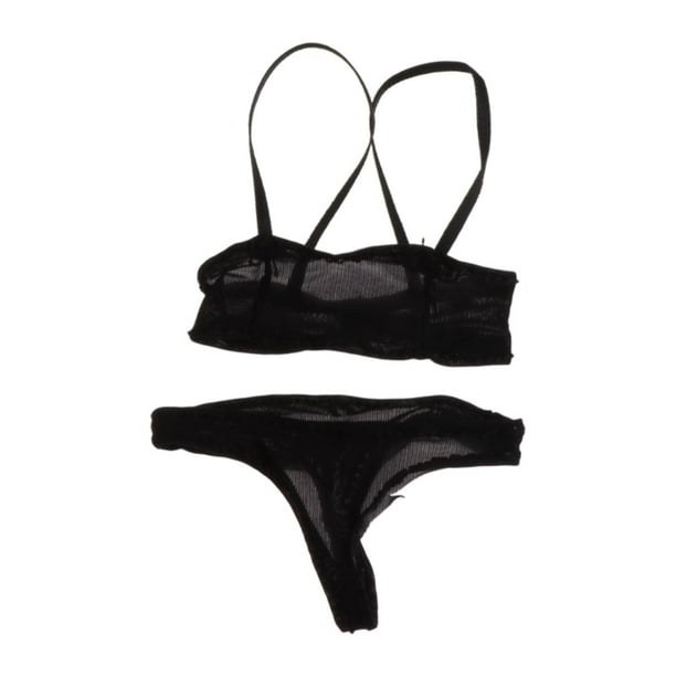 Figura a escala 1/6, conjunto de ropa interior, ropa de muñeca, ropa de moda, modelo, juego de simulación Negro