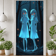 thumbnail image 3 of Spooky Design Scary Twins Eerie Atmosphere Horror Aesthetic Night Forest Mysterious for Halloween Party Haunted House Event, 3 of 9