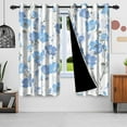 thumbnail image 6 of PBOBRIICH Blue Floral Curtains, Watercolor Window Curtains for Living Room Kitchen Bathroom 2 Panels,42x108 Inch, 6 of 6