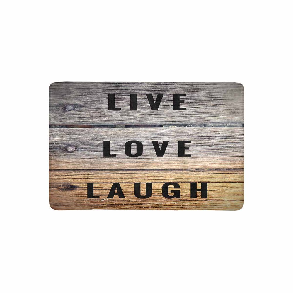 MKHERT Motivational and Inspirational Quotes Live Love Laugh Doormat