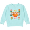 thumbnail image 2 of Inktastic My Grandma Loves Me Heart and Flowers Toddler Sweatshirt, 2 of 4