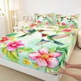 thumbnail image 3 of Castle Fairy Teens Animal Green Hummingbird Twin Sheet Sets,Pink Floral Flowers Bedding, 3 of 7