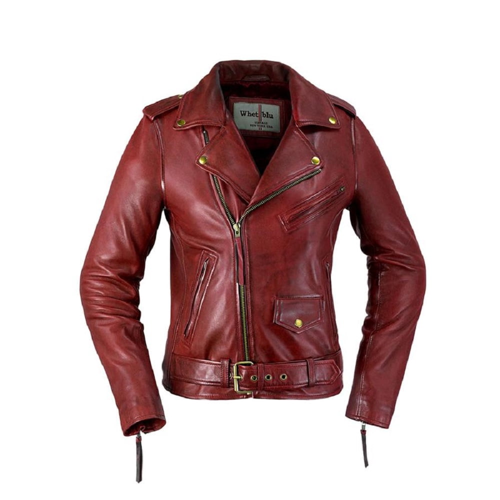 Whet Blu - Whet Blu Rockstar Biker Leather Jacket - Walmart.com ...