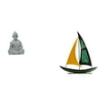 thumbnail image 1 of Estatua de mono,Estatua de Buda Mono para Interiores y Exteriores Budista,Figuras en miniatura meditando para decorar el jardín de casa.,Figura de velero,Escultura de velero de hierro para, 1 of 8