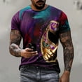 thumbnail image 3 of Charella Carnival T-shirts for Men Mardi Gras Decorations Short Sleeve Crewneck Tops 2025 Men Clothing Casual Fashion,Purple,XL, 3 of 5