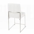 thumbnail image 4 of Modern Stainless Steel and White Faux Leather High Back Dining Chairs - 2-Pack (Fixed Height), 4 of 5