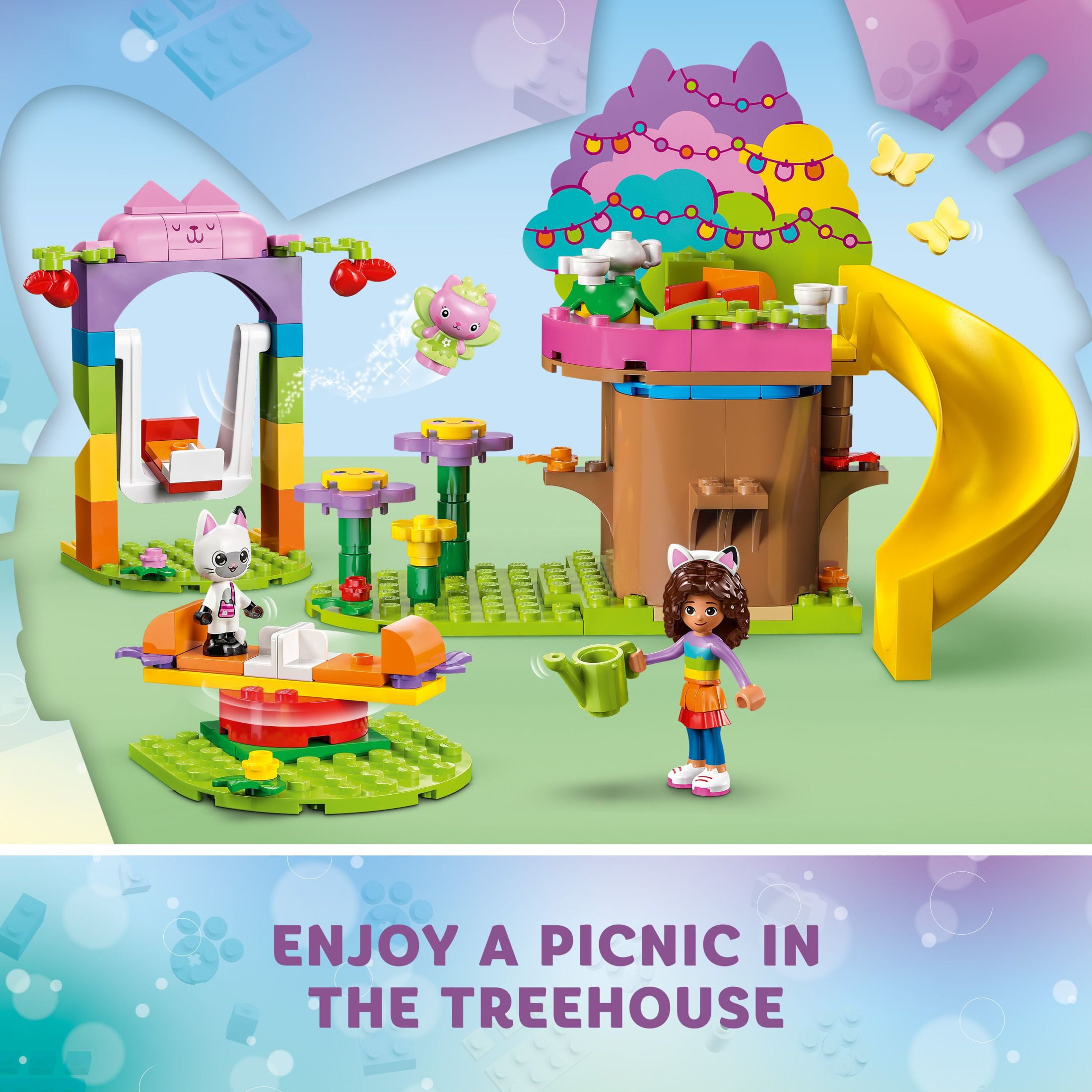 LEGO Gabby's Dollhouse Kitty Fairy’s Garden Party Building Toy with Tree House, Swing, Slide, and Merry-Go-Round, Includes Gabby and Pandy Paws, LEGO Gabby's Dollhouse Kitty Fairy’s Garden Party Building Toy with Tree House, Swing, Slide, and Merry-Go-Round, Includes Gabby and Pandy Paws,