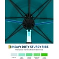 thumbnail image 3 of Memoryfield 10ft Solar Patio Umbrella with 32 LED Lights, Easy Tilt and Crank 8 Ribs Market Umbrella for Outdoor, Beige, 3 of 7