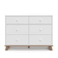 thumbnail image 3 of Stork Craft USA 6-Drawer Engineered Wood Double Dresser in White/Driftwood, 3 of 7