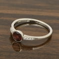 thumbnail image 3 of 5mm Round Shape Garnet Gemstone 925 Sterling Silver Solitaire Accents Women Engagement Ring, 3 of 7