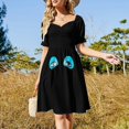 thumbnail image 4 of Vestido Bowie de manga corta para mujer, vestido de noche, con la mirada puesta en la vida en Marte., 4 of 7