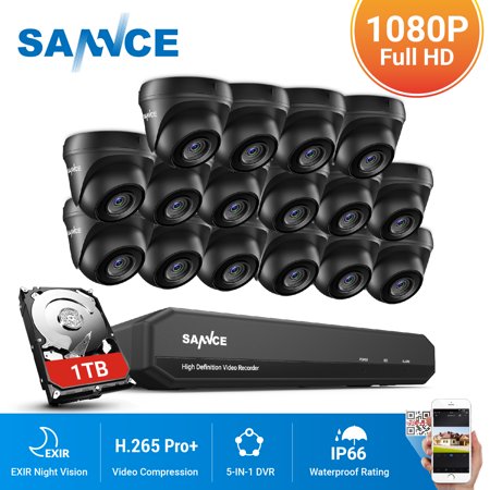 UPC: 0615116538806 | SANNCE 16CH DVR CCTV System 16PCS 2MP IP66 Waterproof Outdoor Security Dome Cameras 1080P HDMI TVI CCTV DVR 1280TVL Surveillance Kit with 1T HDD