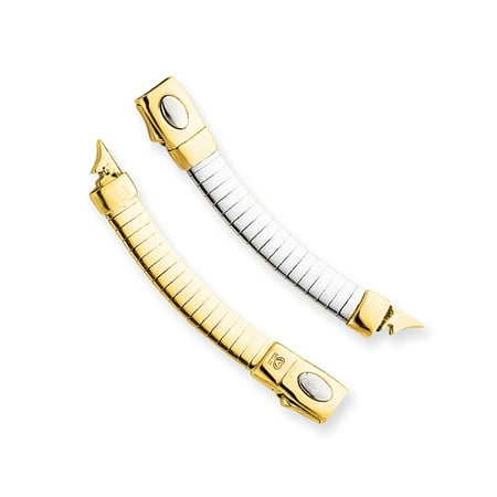 Gold Omega Necklace Slider - 14K Yellow and White Gold 3mm Lightweight Omega Extender for Necklace