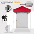 thumbnail image 3 of EAGLE PEAK Straight Leg Portable Outdoor Canopy Tent with One Removable Sunwall 5 x 5 ft, Red, 3 of 9