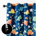 thumbnail image 3 of Anjee Blackout Curtains for Kids Bedroom, Darkening Curtain for Living Room Nursery, Improve Sleep, Grommet Top, Dinosaur Prints 2 Pannels 52" x 63", 3 of 8