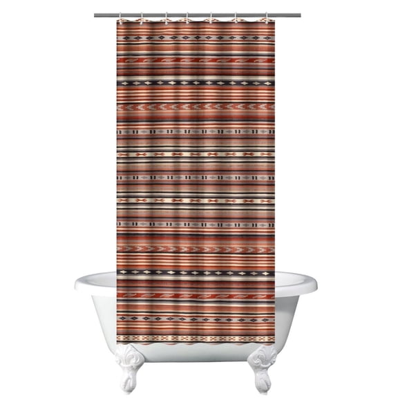 Small Stall Narrow Shower Curtain 36"W x 72"L – Tropical Bohemian Leaves, Mid-Century Abstract Boho Botanical Bathroom Decor, Vintage Floral Palm Leaf Pattern, Rustic Tribal Folk Style