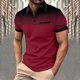 thumbnail image 1 of Blusa y camisa de manga corta con cuello vuelto para hombre, con solapa degradada de lunares y botones, deportiva, de poliéster, 1 of 5