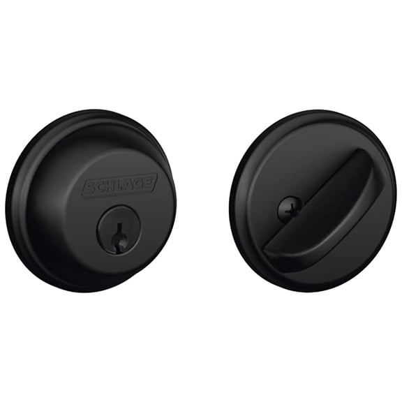 Schlage Deadbolt Lock Matte Black Single Cylinder - Metal - 1 Piece, Matte Black