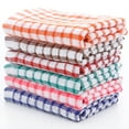 thumbnail image 3 of opvise Kitchen Wipes Sure Here's A Product Title for Listing Plaid Print Thickened Kitchen Towel Set Absorbent Cotton Towels for Dishes Furniture More, 6 x Cleaning Towels, 3 of 8