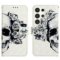 thumbnail image 2 of SaniMore Magnetic Flip Wallet Case for Samsung Galaxy S24 Ultra, RFID Blocking Card Holder Painted Pattern PU Leather Cover with Kickstand & Wrist Strap Shockproof Protective Shell, Skull, 2 of 6