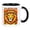 Black, variant on Lion Theme Ceramic Coffee Mug, I Will Become A King, Colorful Neon Art Ceramic Coffee Cup, Gifts for Wildlife Lovers, Inspirational Gifts for Men and Women