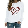 thumbnail image 2 of SOOMLON Valentines Day Shirts Women Lover Valentines Gift Comfy Long Sleeve Crew Neck Tops Funny Love Heart Graphic Tshirts Fashion Holiday Clothes 2025 White M, 2 of 3