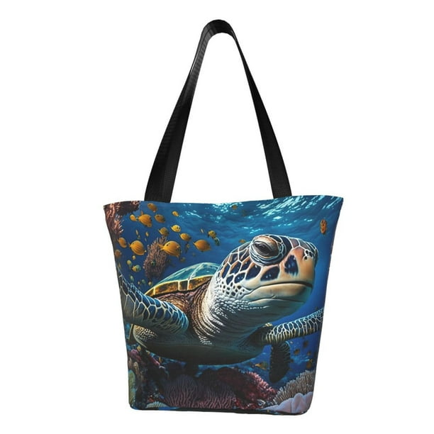 Disketp Ocean Coral Turtle Bolsa de Hombro Casual para Mujer, Bolso Cruzado para Compras, Viajes y Uso Diario