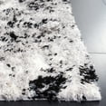 thumbnail image 3 of SAFAVIEH Lindsay Edna Distressed Polyester Shag Runner Rug, Grey/Black Ivory, 2'2" x 8', 3 of 7