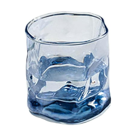 

Drinking Glasses Glass Tumbler Fashioned Drinks Glass Washable Reusable for Office Bedroom Party Home Dad Gifts Blue