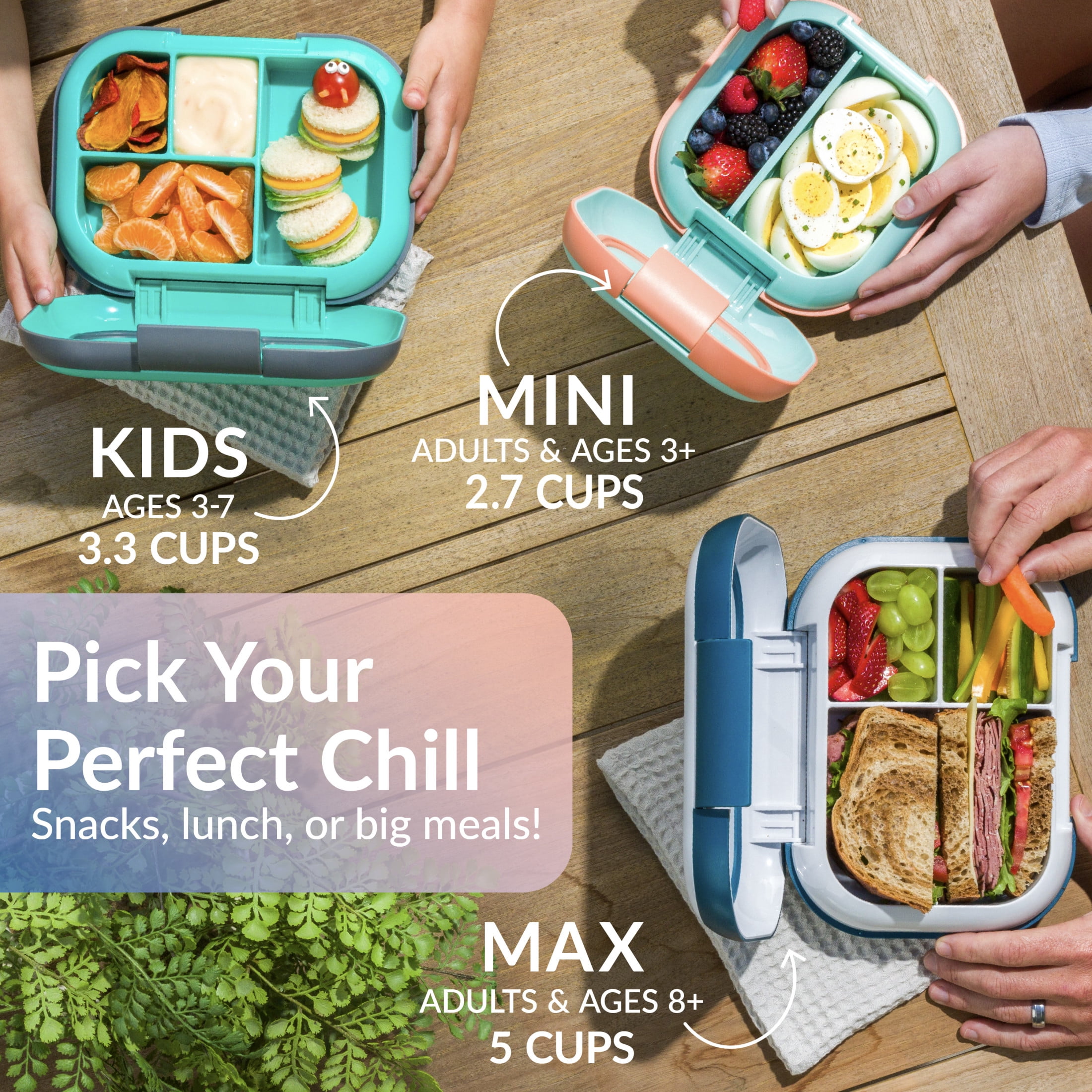 Bentgo Chill Max Leak-Proof XL Lunch Box - Included Ice Pack Keeps Food Cold; 5-Cup Capacity for Adults & Ages 8+, 3 or 4 Compartment Bento Box, BPA-Free, Dishwasher Safe (Lavender & Peach Blossom)