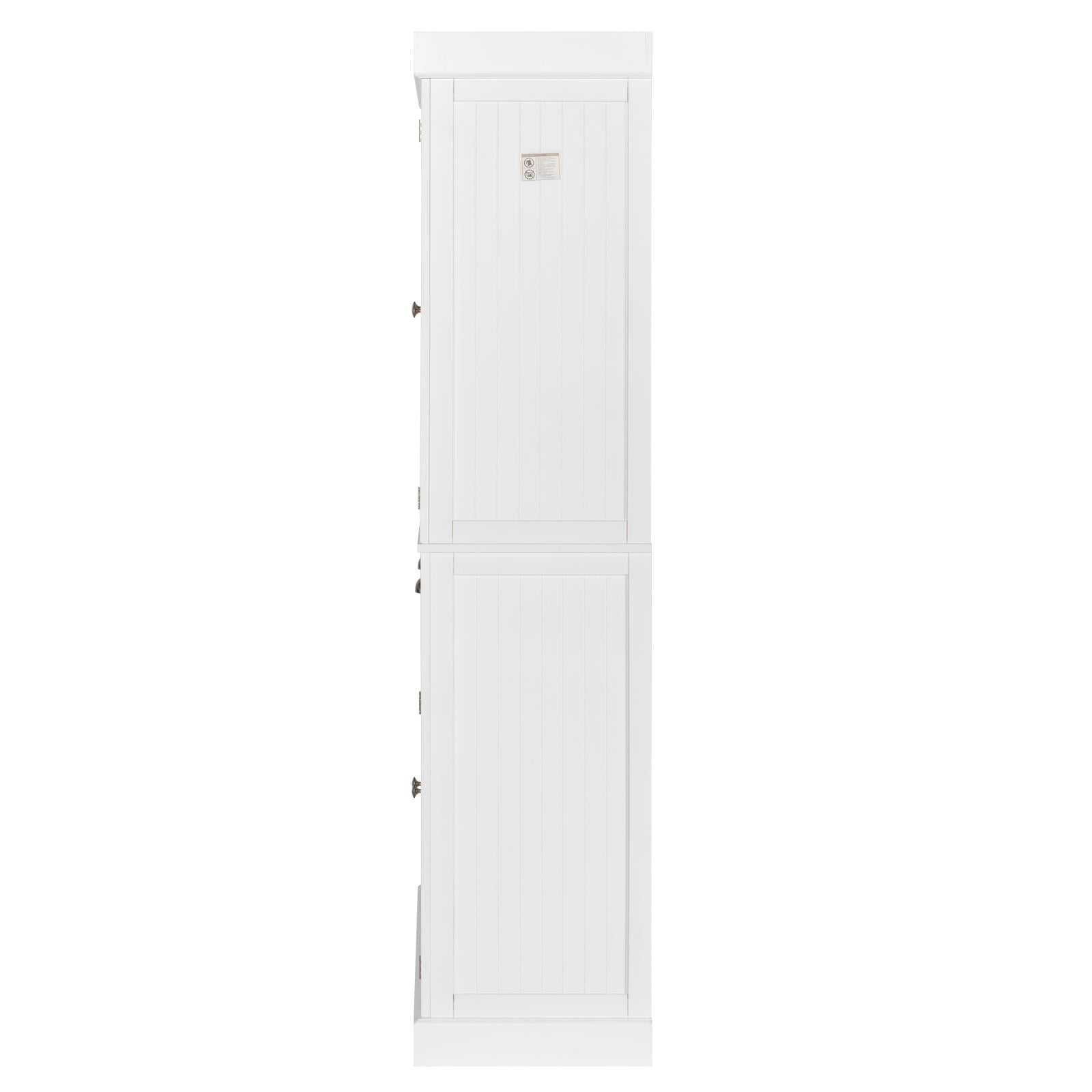 Zimtown 72âH Freestanding Storage Pantry Utility Cabinet with Drawer, Soft Close Doors and Shelves, White