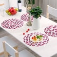 thumbnail image 6 of Ryvnso Pink Leopard Print Round Plate Mats Dining Table Placemat Set of 4 for Holiday Decoration, 6 of 7