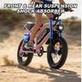 thumbnail image 3 of VDL Mountain Electric Bike , 16" Fat Tire Ebike, Wider Seat 800W Peak Motor, Removable Battery, Front Fork Suspension, 3 of 6