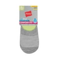 thumbnail image 2 of Hanes Comfort Fit Women's Mid Sport Invisible Liner Socks, Extended Sizes, 6-Pairs Assorted 8-12, 2 of 3