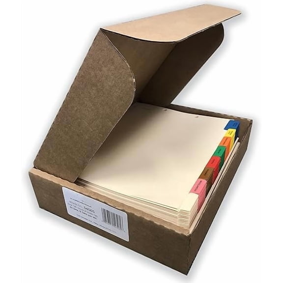 EnjinZZ 54505 Medical Chart Divider Sets, Side Tab, 9 x 11, 40 Sets/Box (TAB54505), Assorted, Black, Manila