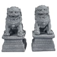 thumbnail image 1 of 2Pcs Mini Stone Lion Decor Chinese Style Lion Statue Desktop Feng Shui Adornment, 1 of 9