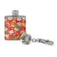 thumbnail image 2 of Messy Sandwich Pattern Bread Cheese Bacon Lettuce Egg Food Stainless Steel 1oz Mini Flask Key Chain, 2 of 3