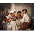 thumbnail image 2 of Bloch, Carl 24x20 White Modern Wood Framed Museum Art Print Titled - In a Roman Osteria, 2 of 4