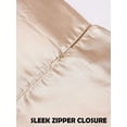 thumbnail image 6 of Deago Women's Satin Silky Mini Skirts High Waisted Flared Short A-Line Zipper Party Club Skirt (Champagne, XL), 6 of 7