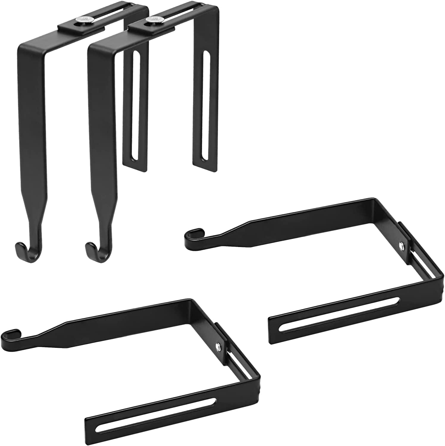 4 Pcs Black Adjustable Cubicle Hangers Metal Cubicle Hooks for 1 3/8