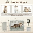 thumbnail image 6 of YODOLLA Extra Large Enclosed Stainless Steel Cat Litter Box with Lid, Front Dual-Door and Top Exit Metal Kitty Pan Box for Big Cats, w/ Litter Scoop, Box Step, Waste Bin & Trash Bags in White, 6 of 8