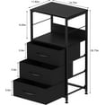 thumbnail image 4 of Nightstand for Bedroom End Side Table with 3 Drawers and Open Shelf Wood, Black, 4 of 8
