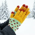 thumbnail image 6 of allydrew Cold Weather Touchscreen Texting Gloves for Women (Set of 2), Yellow and Green Floral, 6 of 6