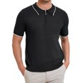 thumbnail image 1 of CAMISA POLO FORMAL PARA HOMBRE INSPIRE CHIC DÍA DEL PADRE, DE COLOR SÓLIDO, DE MANGA CORTA, CON CREMALLERA, AJUSTE SLIM, CLÁSICA, TALLA L, NEGRO, 1 of 5