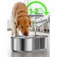 thumbnail image 4 of UM 3.4Gal Dog Water Fountain for Large Dogs, 13L Stainless Steel Large Pet Fountain with Deeper & Wider Drinking Area, Automatic Dog Water Bowl Dispenser with Water Window & LED (Filters), 4 of 6
