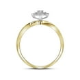 thumbnail image 4 of FB Jewels 10kt Yellow Gold His & Hers Round Diamond Cluster Matching Bridal Wedding Ring Band Set 1/5 Cttw, 4 of 4