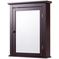 thumbnail image 1 of Patiojoy Armoire Murale de Salle de Bain avec Miroir, Armoire de Rangement avec Tablette Ajustable, Brun, 1 of 9