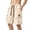 Khaki, variant on Men's Wide Drawstring Elastic Waist Leather Patch Multi Flap Pocket Cargo Shorts Soft Loose Fit Casual Short Pants Breathable Outdoor Daily Summer Walking Clothing Army Green L